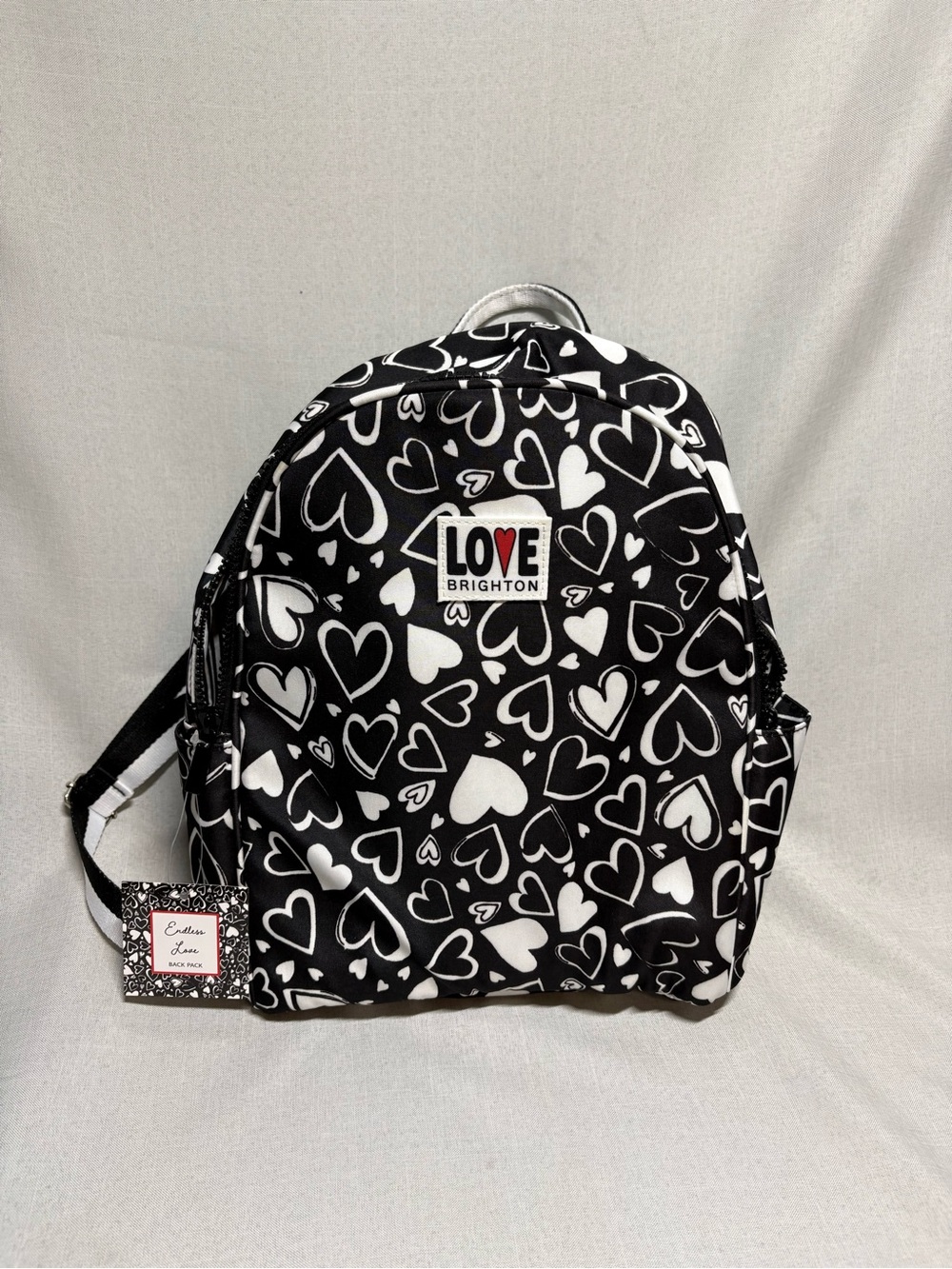 Brighton Love Black & White Heart Print Backpack